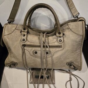 Balenciaga The City editors Vintage Lambskin shoulder bag with mirror.